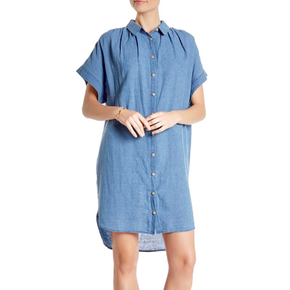 New..! Madewell Size L Dress Chambray Cotton - Picture 1 of 5